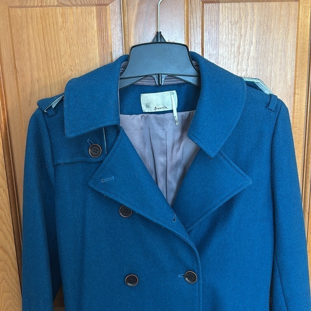 Blue wool coat from Anthropologie - Picture 3 of 12